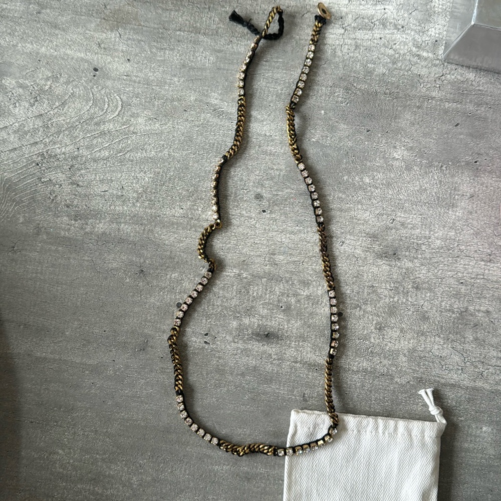 J Crew costume jewelry. Gold with rhinestones.